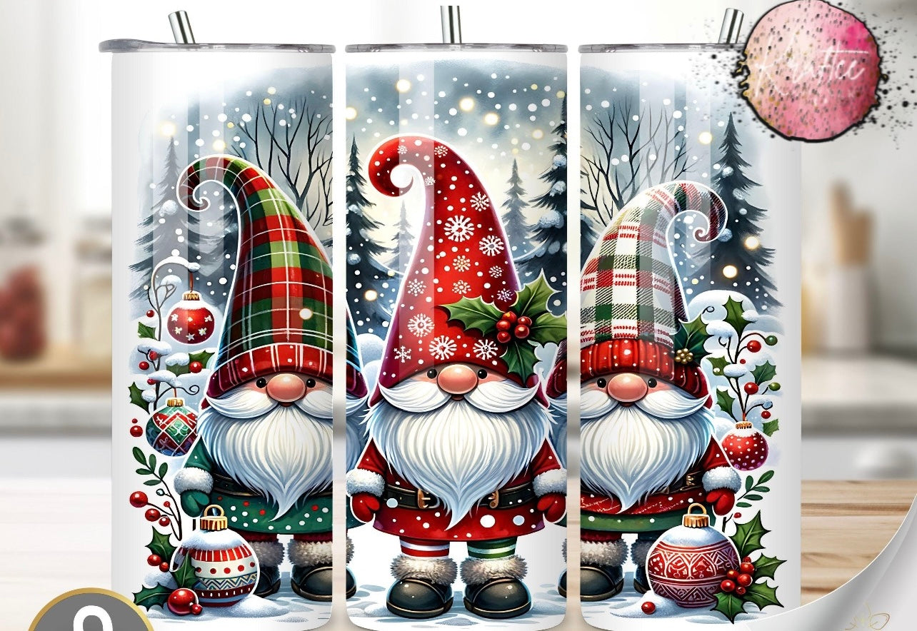 Christmas Gnomes 20oz Skinny Tumbler