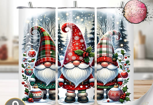 Christmas Gnomes 20oz Skinny Tumbler