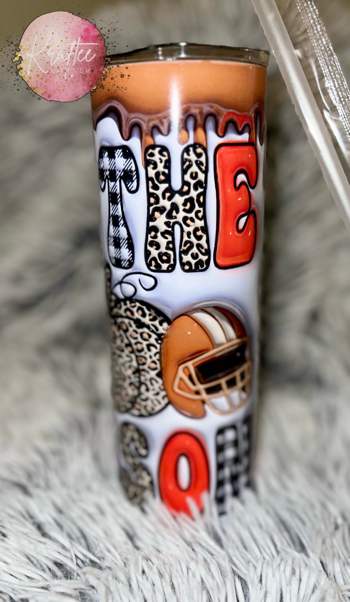 Tis The Season Football Drip 20oz Skinny Tumbler