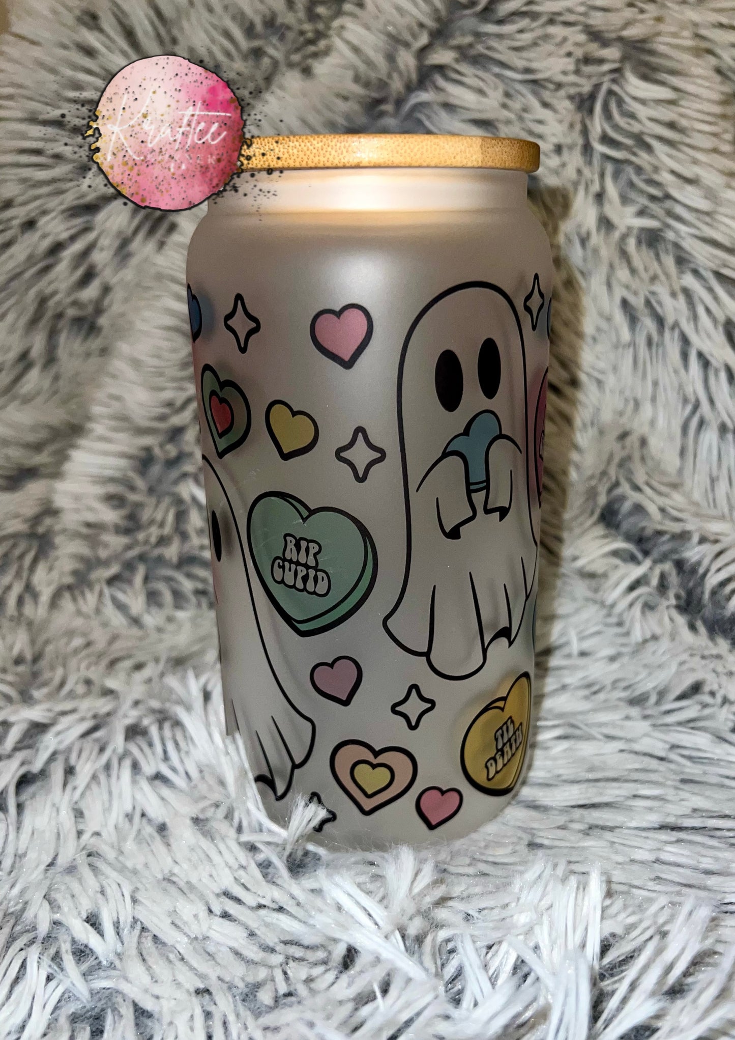 Anti Valentine Ghosts 16oz Libby Glass