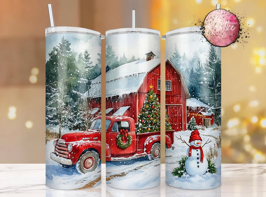Christmas Barn 20oz Skinny Tumbler