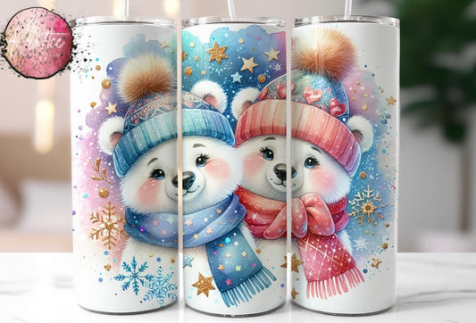 Polar Bears 20oz Skinny Tumbler