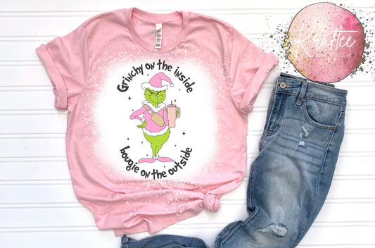 Bougie Grinch Bleached Adult T-shirt