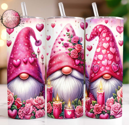 Valentine Gnomes 20oz Skinny Tumbler