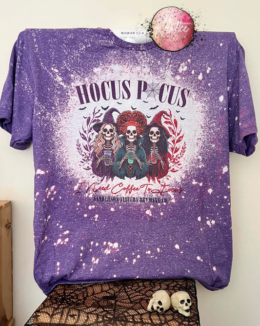 Hocus Pocus Coffee Bleached Unisex T-shirt