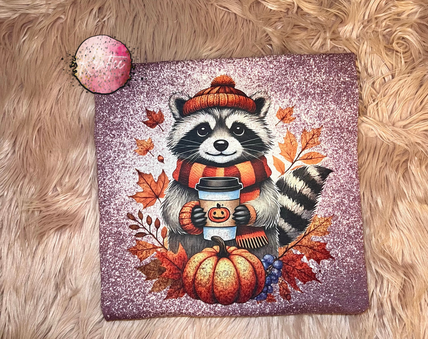 Fall Raccoon Bleached Unisex T-shirt