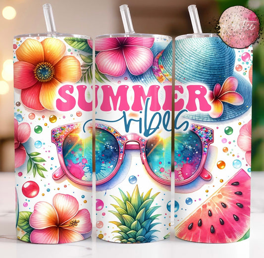 Summer Vibes 20oz Skinny Tumbler
