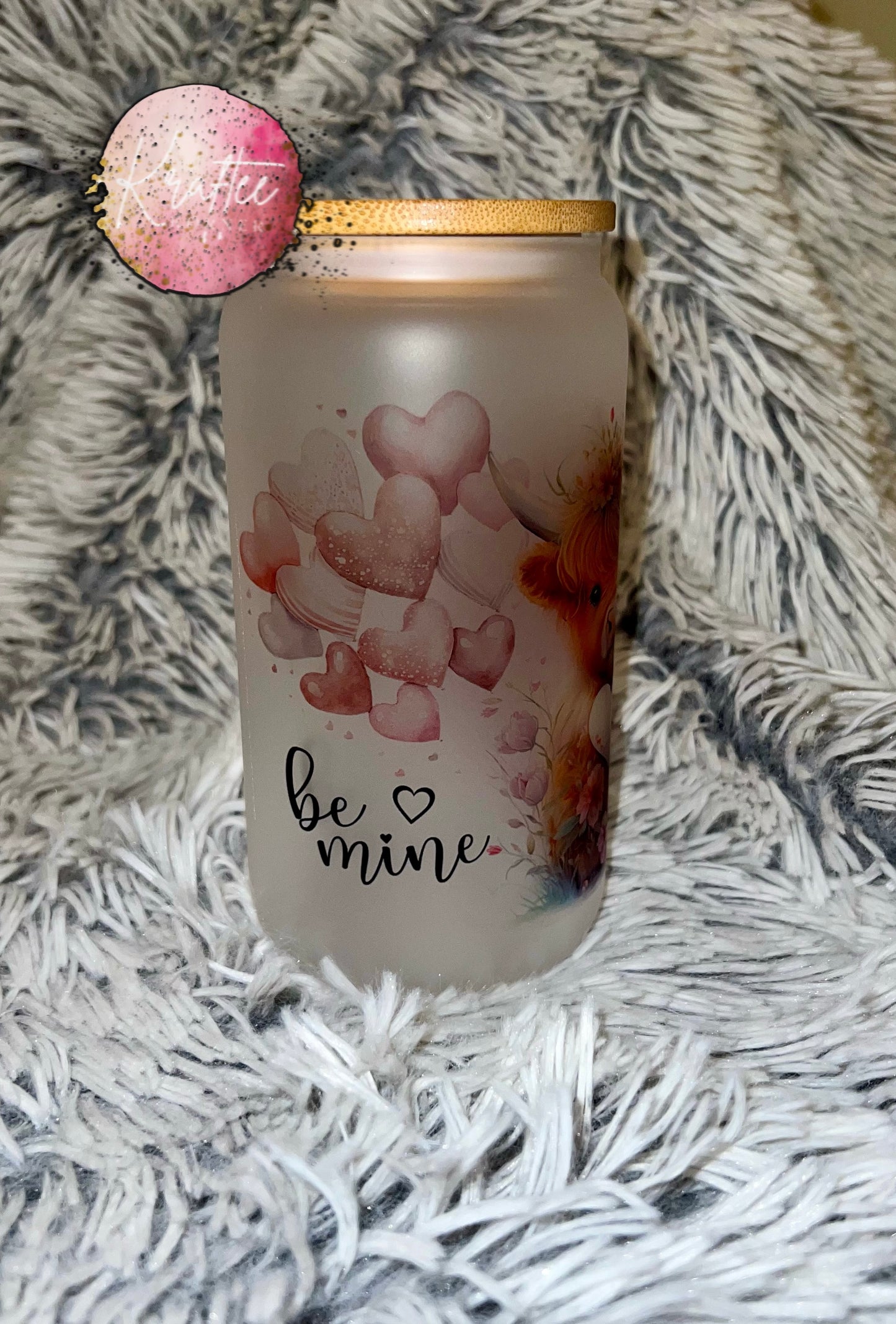 Valentine Cow 16oz Libby Glass