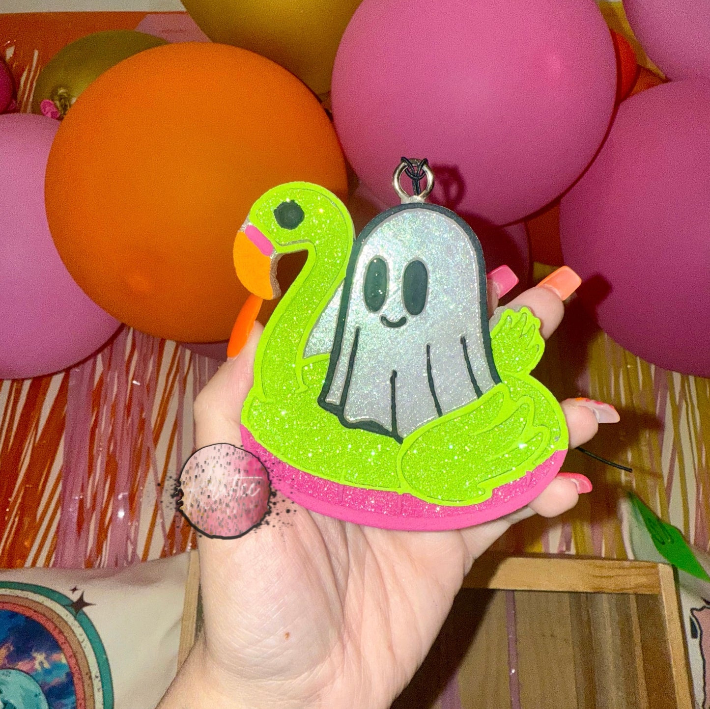 Flamingo Ghost Car Freshie