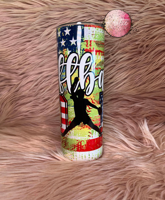 Softball Dad 20oz Skinny Tumbler