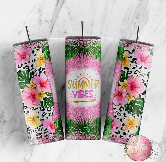 Summer Vibes Hawaiian 20oz Skinny Tumbler