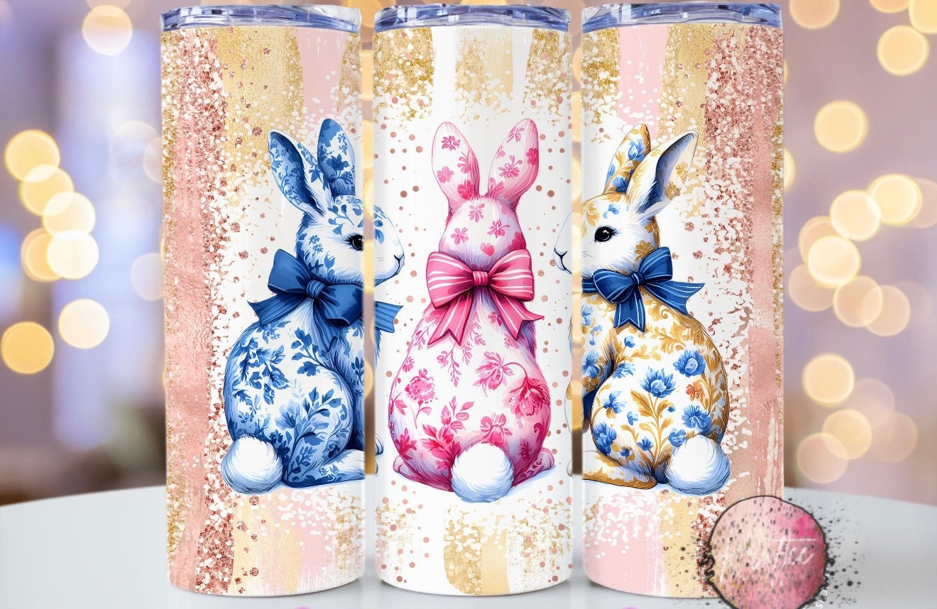 Vintage Bunnies 20oz Skinny Tumbler