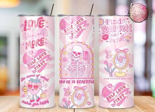 Self Love Skellie 20oz Skinny Tumbler