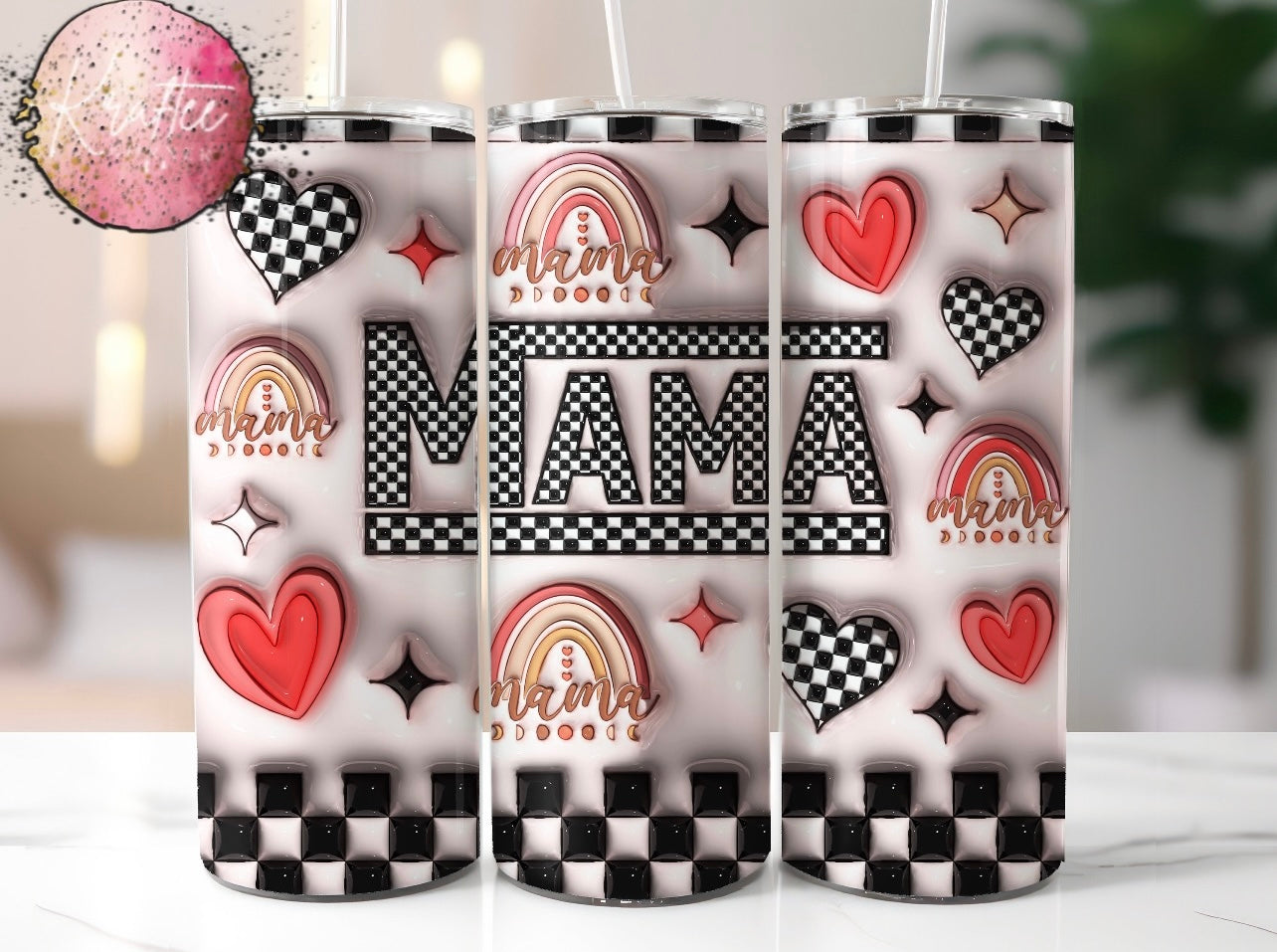 Checkered Mama 20oz Skinny Tumbler