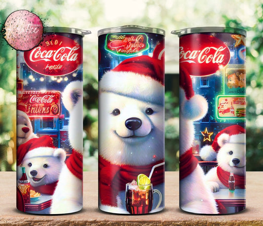 Christmas Cola Polar Bear 20oz Skinny Tumbler