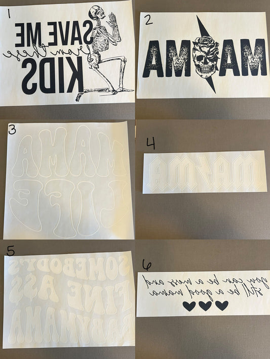 Create Your Own T-shirt - Single Color Prints Mom / Dad / Sports