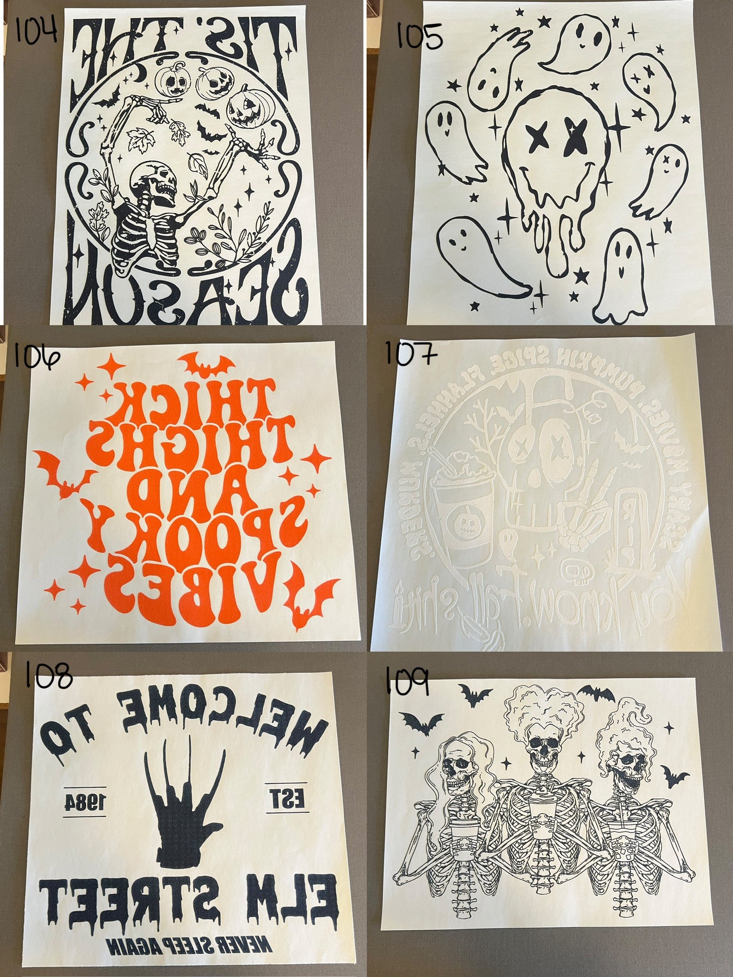 Create Your Own T-shirt - Single Color Prints Halloween / Fall