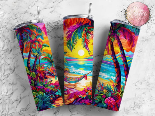 Chill Beach Sunset 20oz Skinny Tumbler