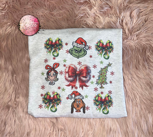 Grinch Bows Unisex Crewneck Sweatshirt