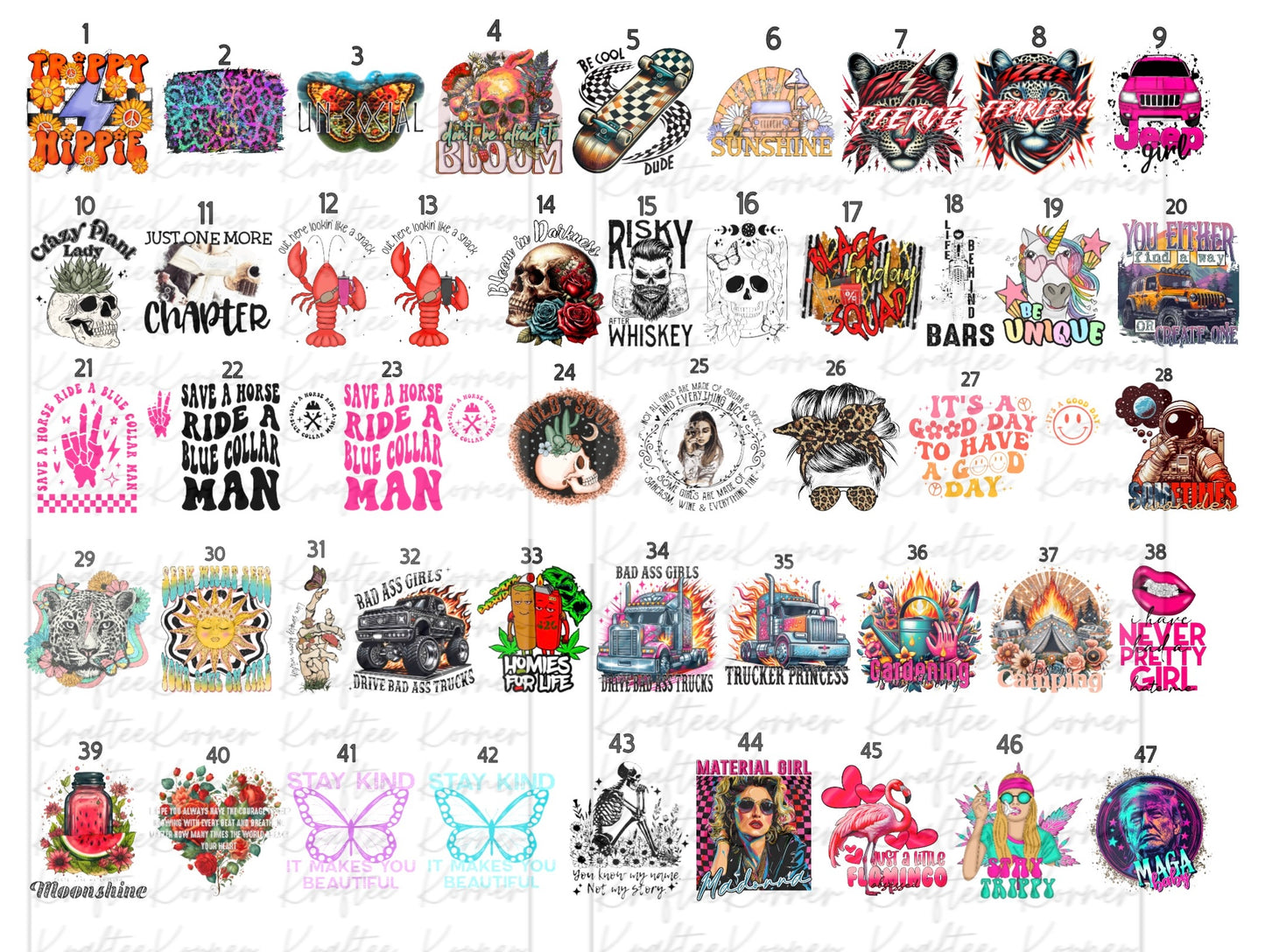 Create Your Own T-shirt - Misc. Sublimation Designs