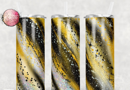 Black & Gold 20oz Skinny Tumbler