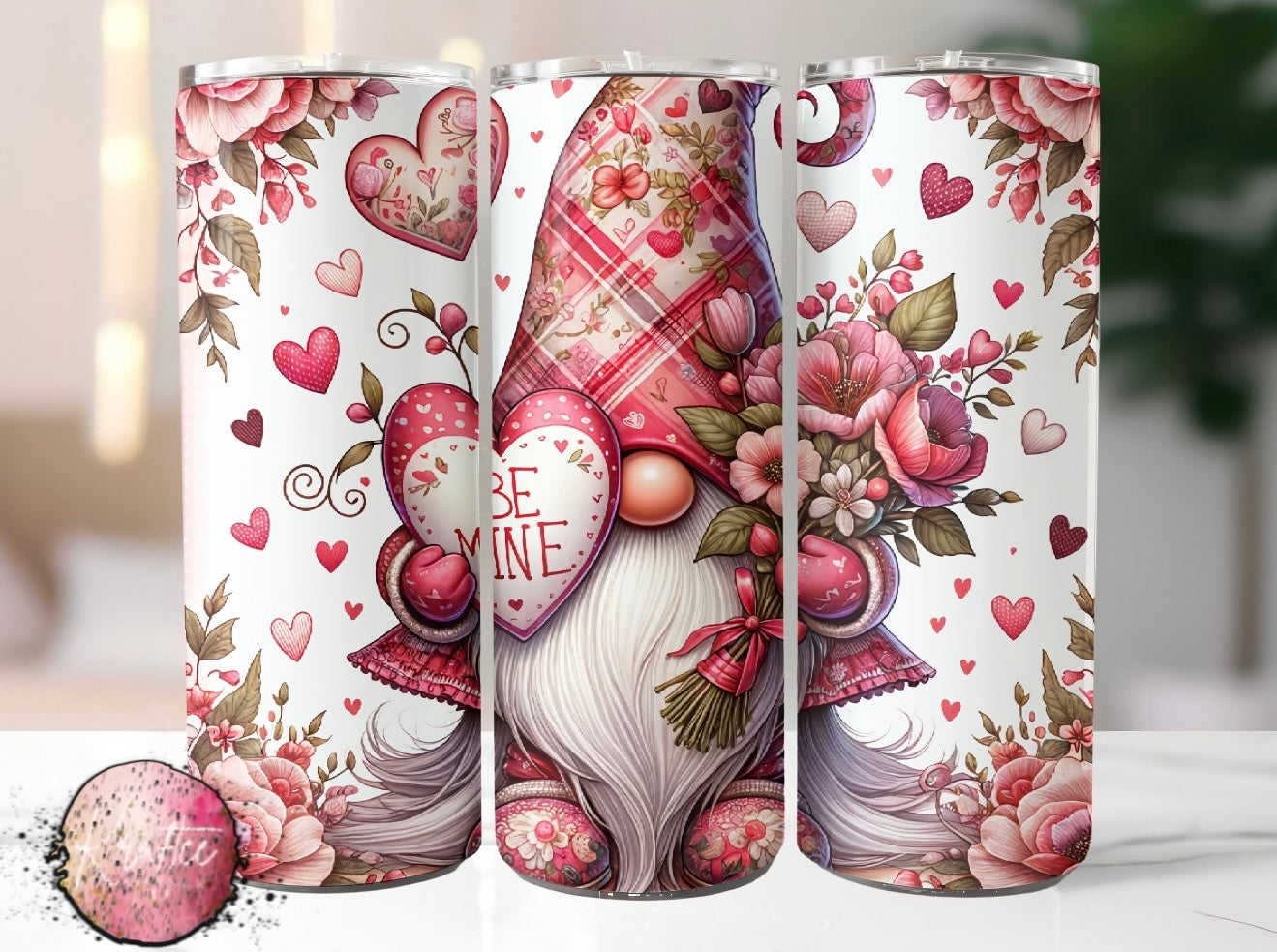 Valentine Be Mine Gnome 20oz Skinny Tumbler