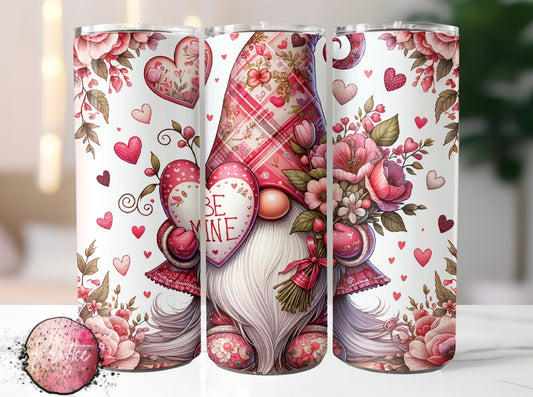 Valentine Be Mine Gnome 20oz Skinny Tumbler