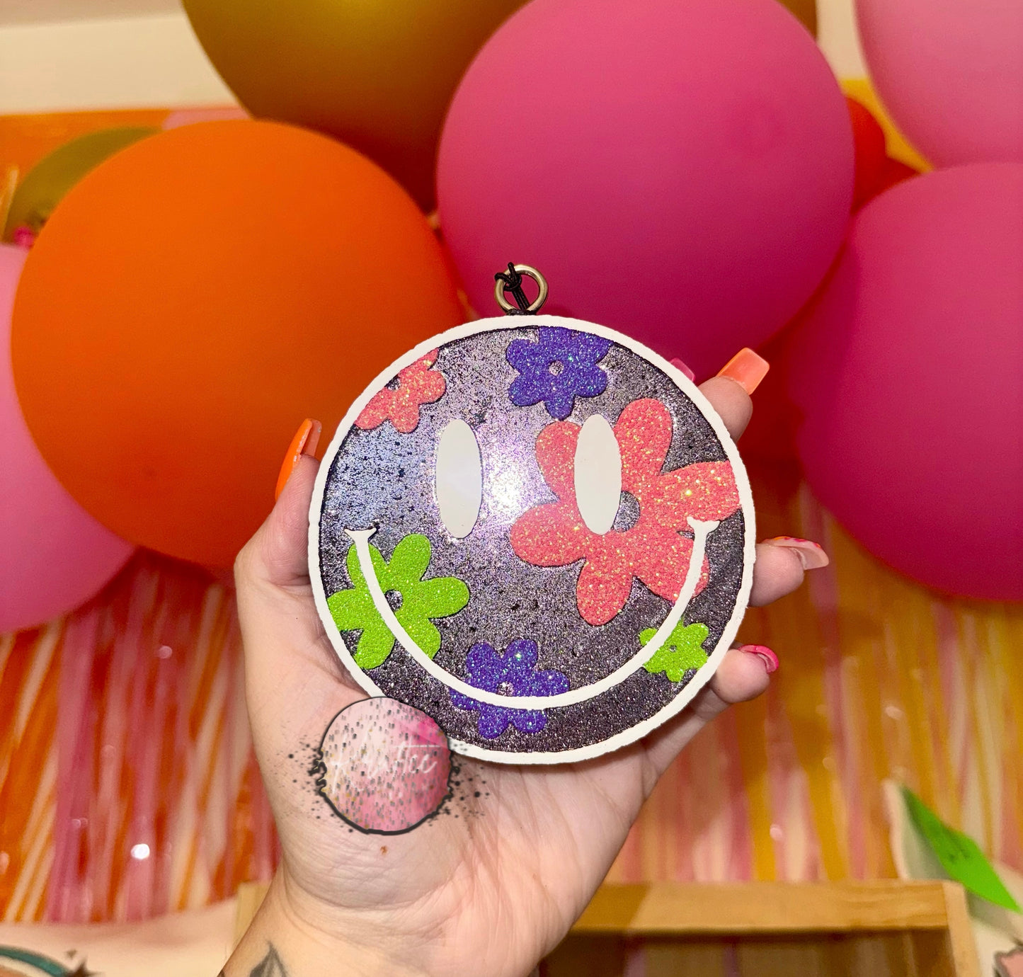 Floral Smiley Car Freshie