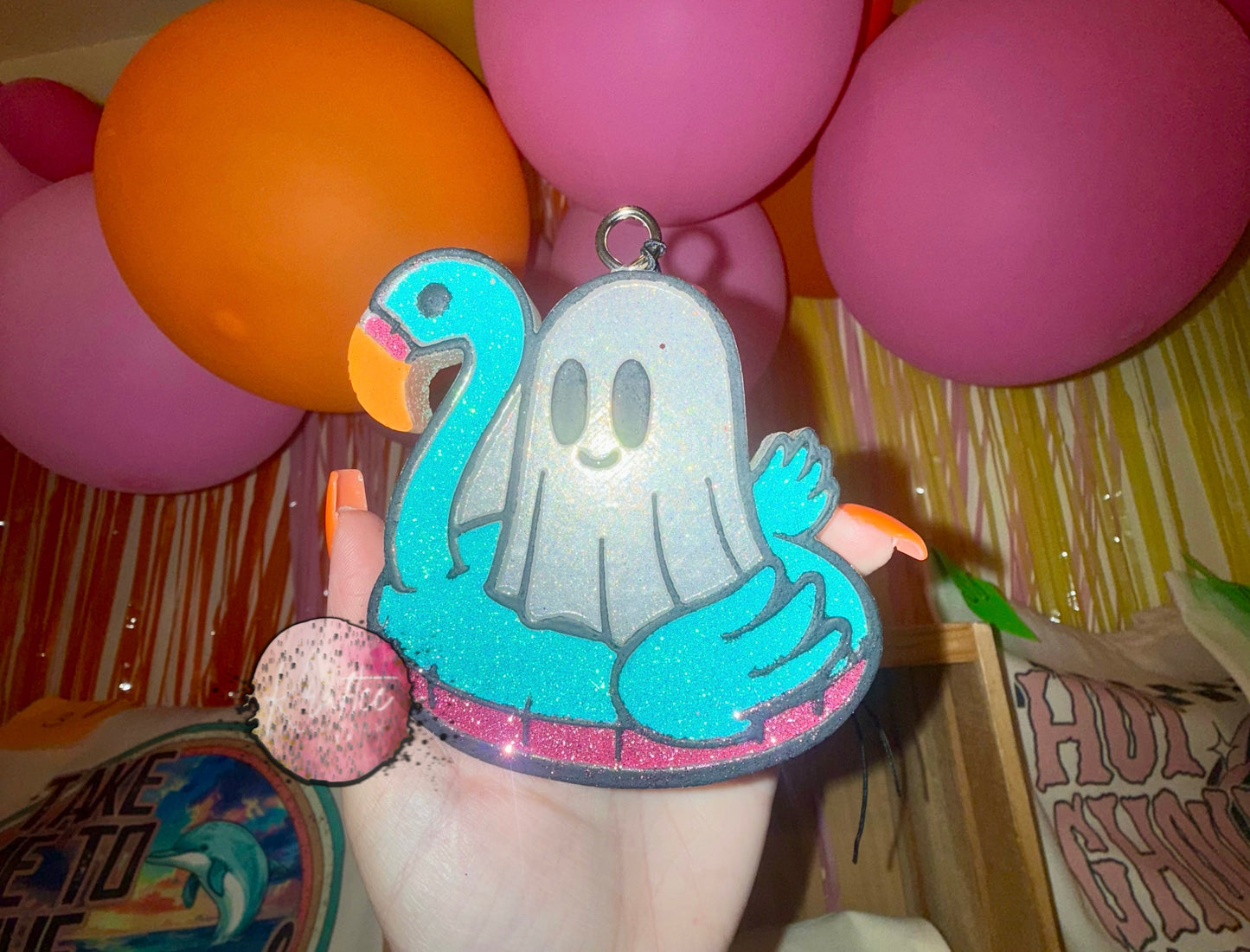 Flamingo Ghost Car Freshie