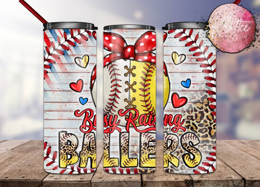 Busy Raising Ballers 20oz Skinny Tumbler