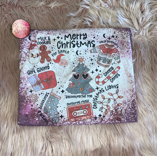 Retro Christmas Collage Bleached Unisex T-shirt