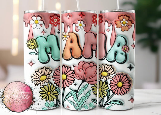 Mama Floral Drip 20oz Skinny Tumbler