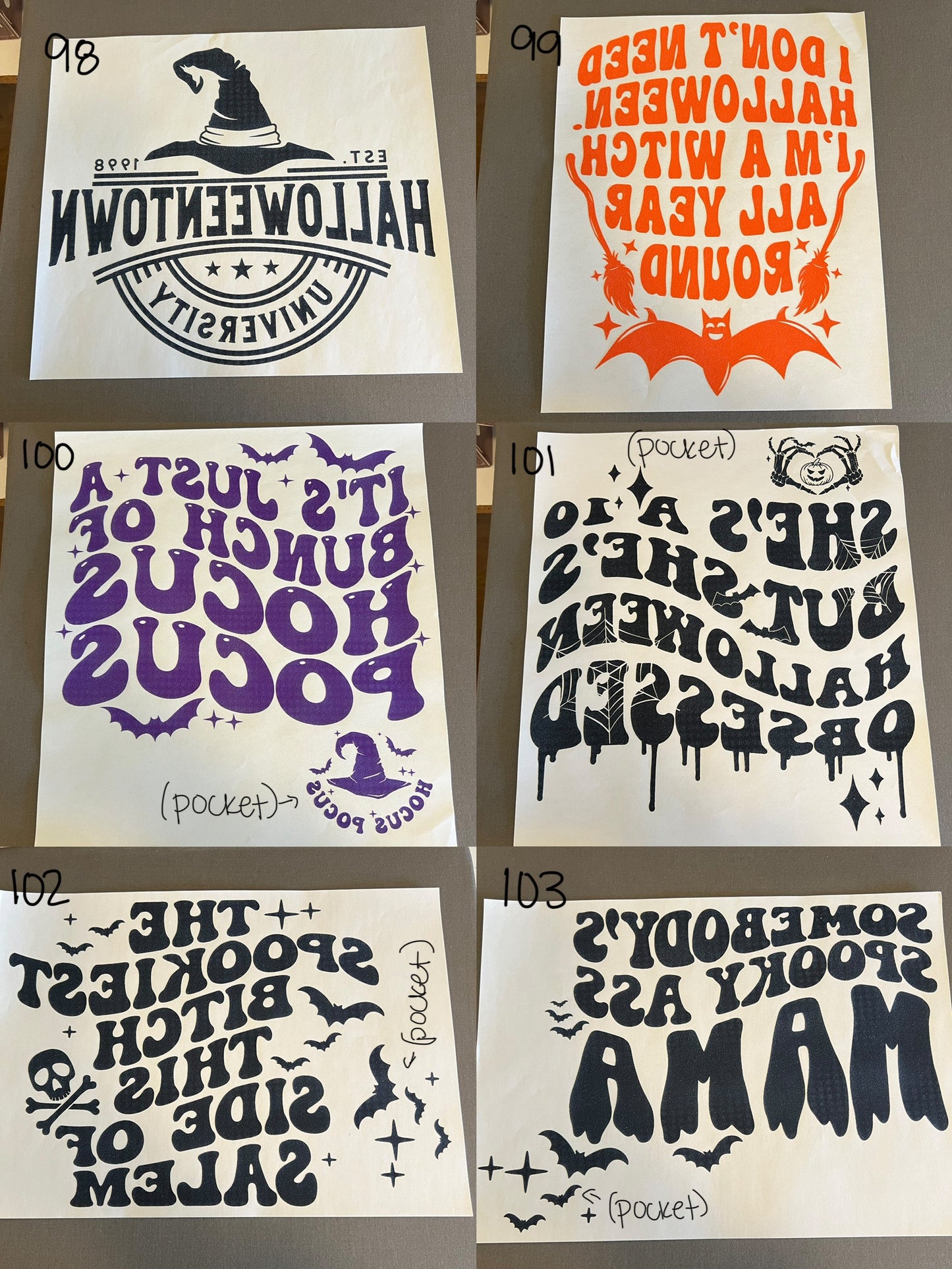 Create Your Own T-shirt - Single Color Prints Halloween / Fall
