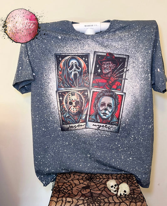 Horror Polaroid Collage Bleached Unisex T-shirt