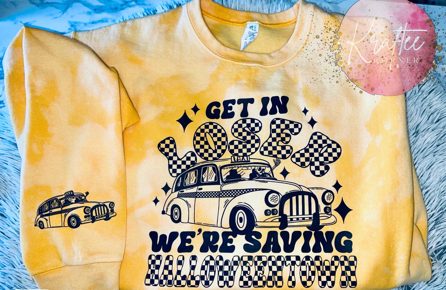 Saving Halloweentown Bleached Unisex Crewneck Sweatshirt