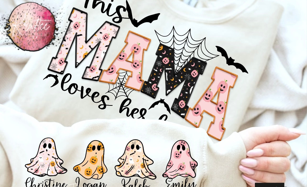 Custom Halloween Mama Crewneck Sweatshirt