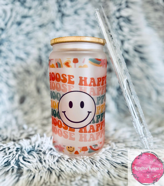 Choose Happy 16oz Libby Glass