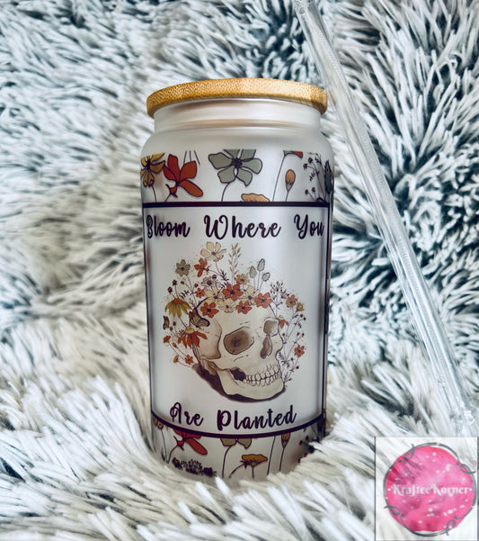 Bloom Where You Are Planted 16oz Libby Glass