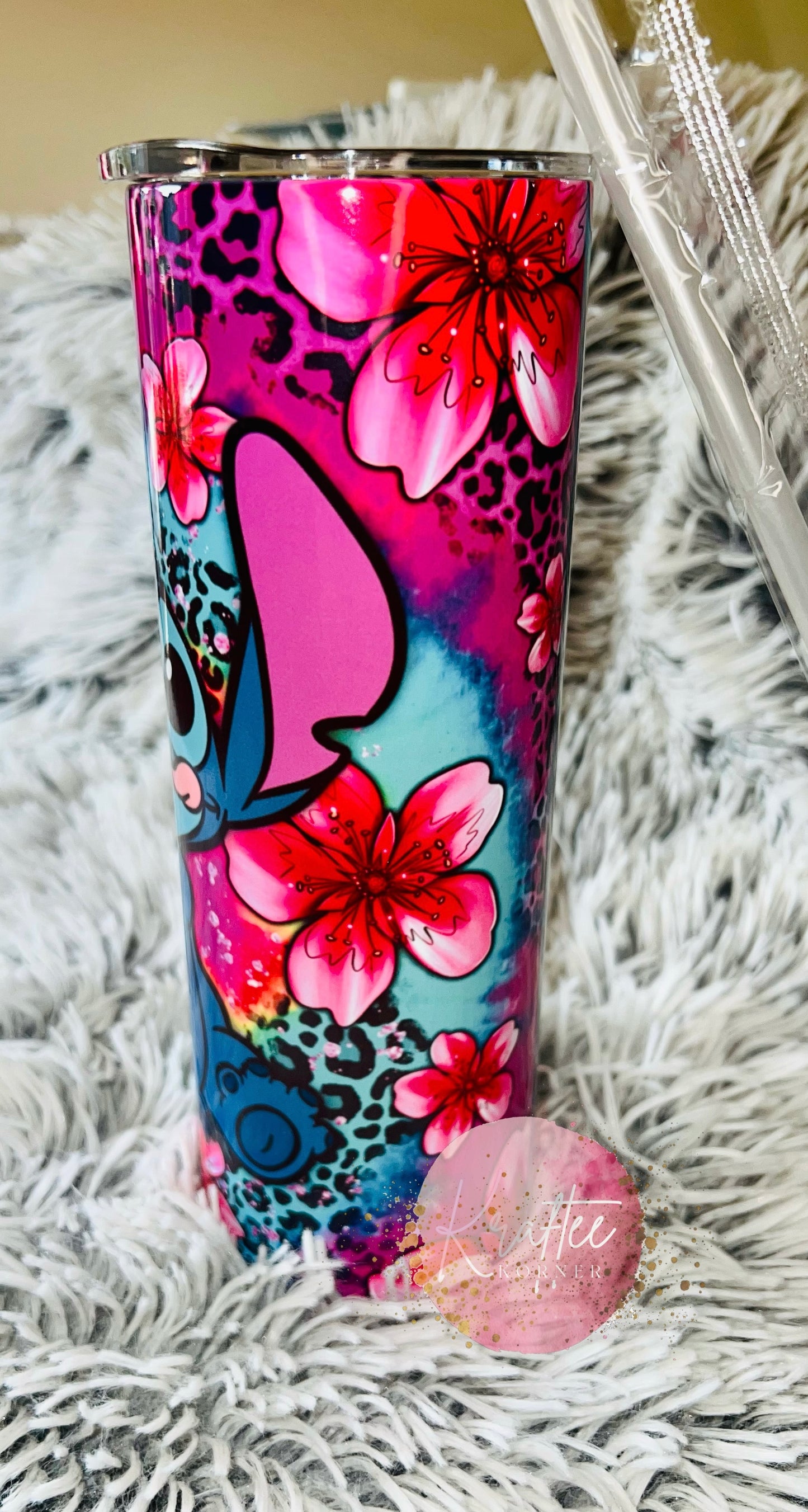 Floral Stitch 20oz Skinny Tumbler