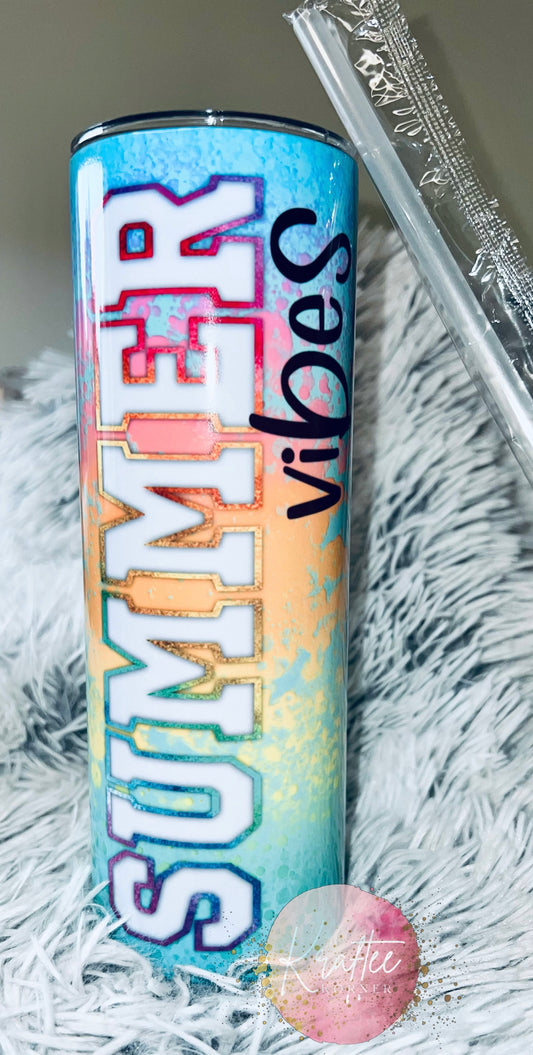 Summer Vibes Splatter 20oz Skinny Tumbler