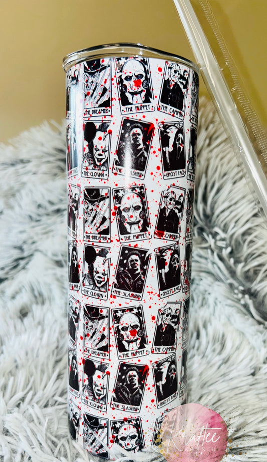 Horror Tarot Cards 20oz Skinny Tumbler