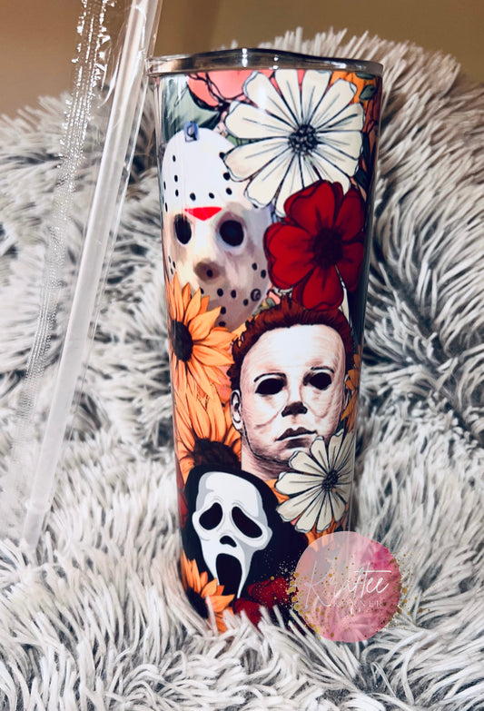 Horror Floral 20oz Skinny Tumbler