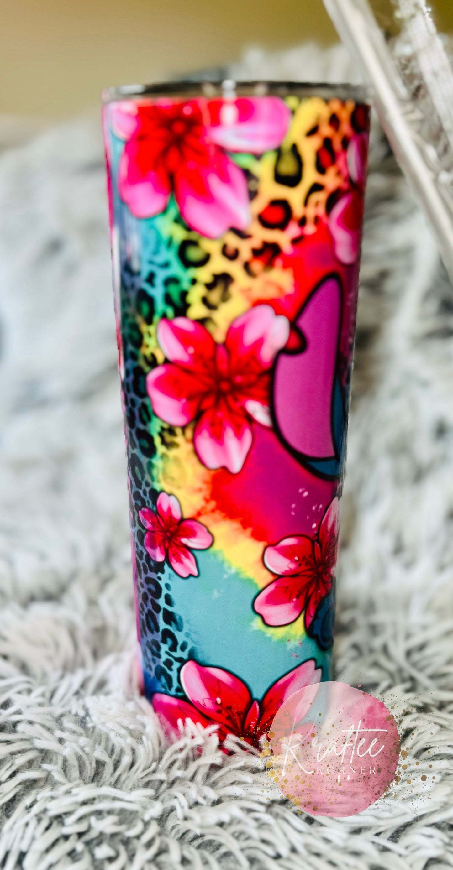 Floral Stitch 20oz Skinny Tumbler