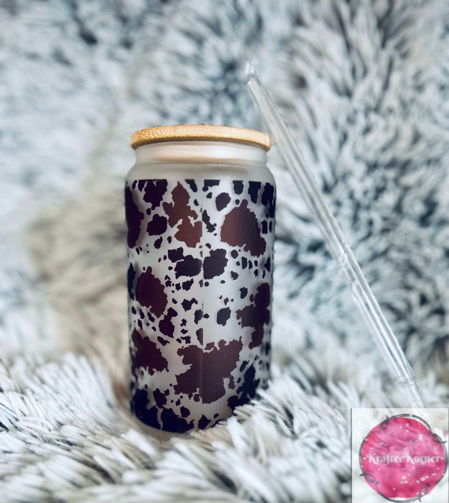 Coffee Cow Print 16oz Libby Glass