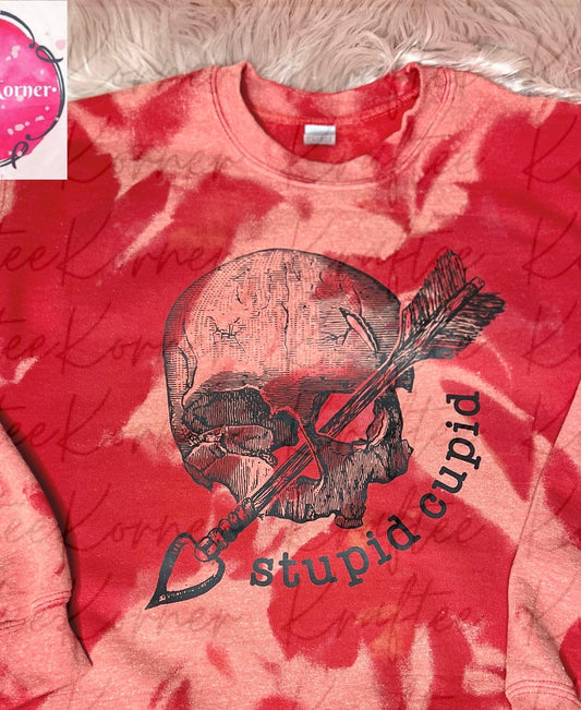 Stupid Cupid Bleached Unisex Crewneck Sweatshirt