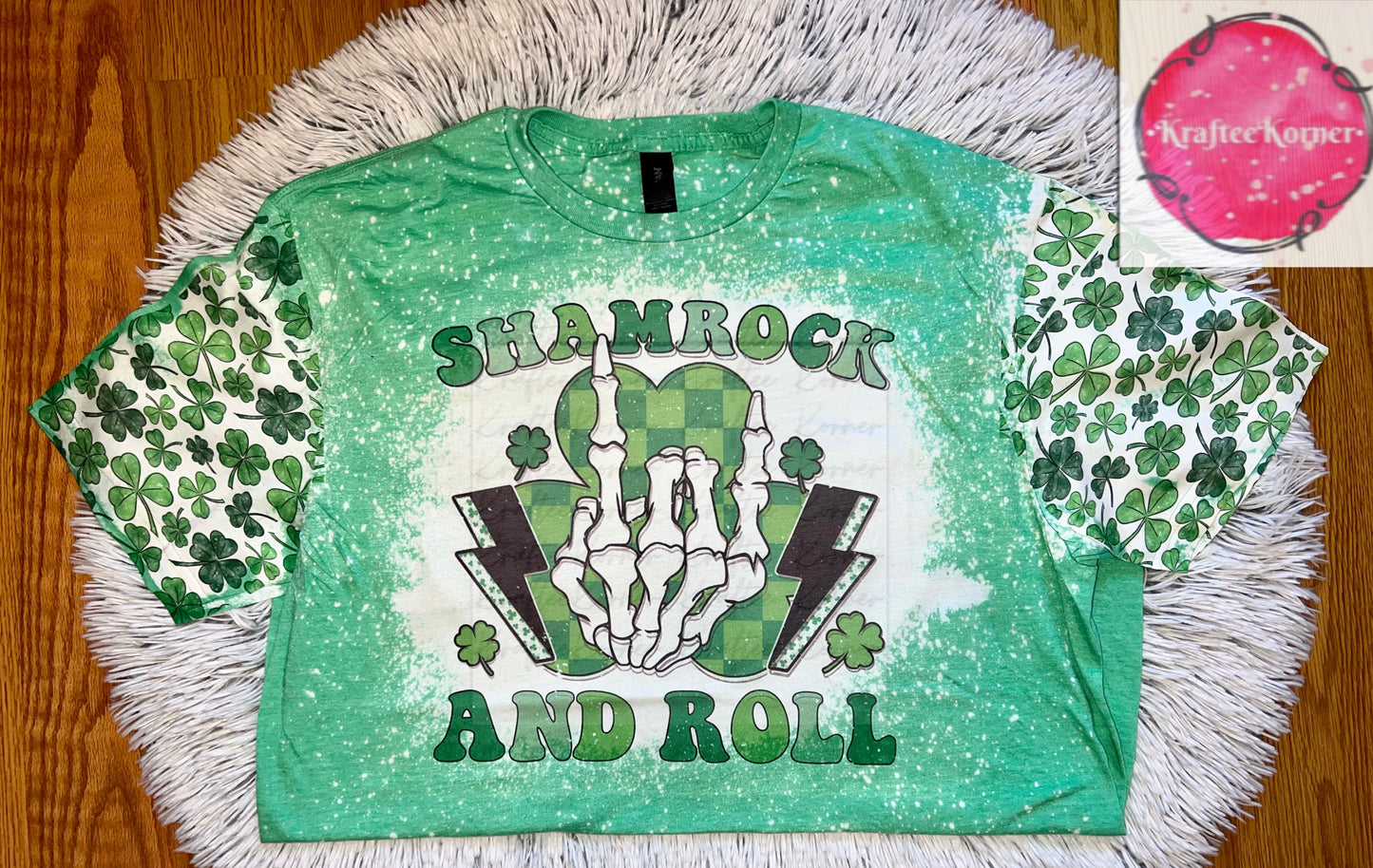 Shamrock & Roll Bleached T-shirt