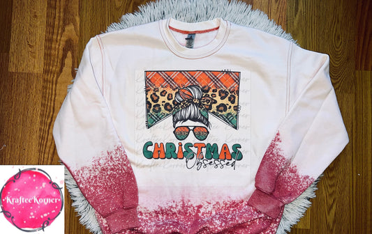 Christmas Obsessed Bleached Unisex Crewneck Sweatshirt