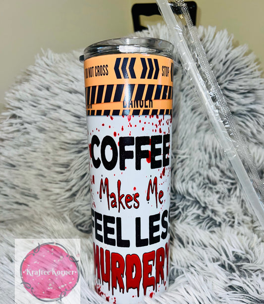 Caution Coffee 20oz Skinny Tumbler