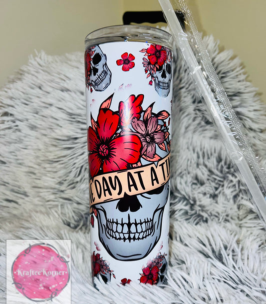 One Day At A Time 20oz Skinny Tumbler