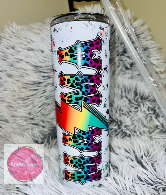 MAMA Cheetah Bolt 20oz Skinny Tumbler